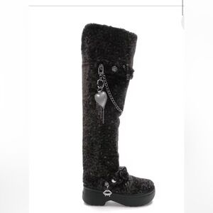 CROCS Black Over the Knee Boots